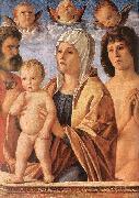 BELLINI, Giovanni Madonna with Child and Sts. Peter and Sebastian fgf oil painting on canvas